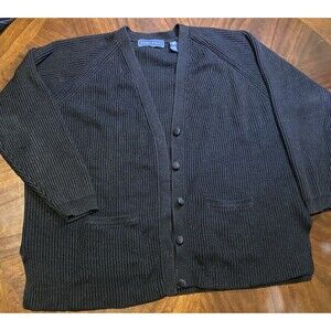NWT Women’s Large Cardigan Sweater Black W/ Pockets Karen Scott